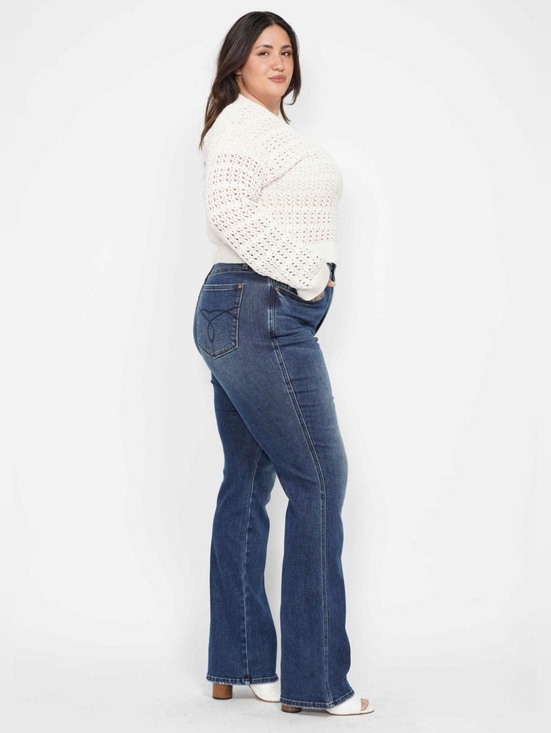 Judy Blue Denim - Judy Blue High Waist Tummy Control Back Pocket Embroidery Bootcut Denim Jean 18W